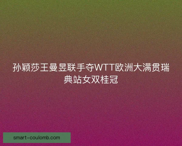 孙颖莎王曼昱联手夺WTT欧洲大满贯瑞典站女双桂冠